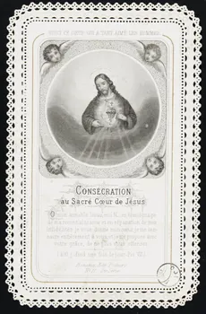 estampe VOICI CE COEUR QUI A TANT AIME LES HOMMES.  CONSECRATION  au Sacré Coeur de Jésus 1971.24.34 Photo