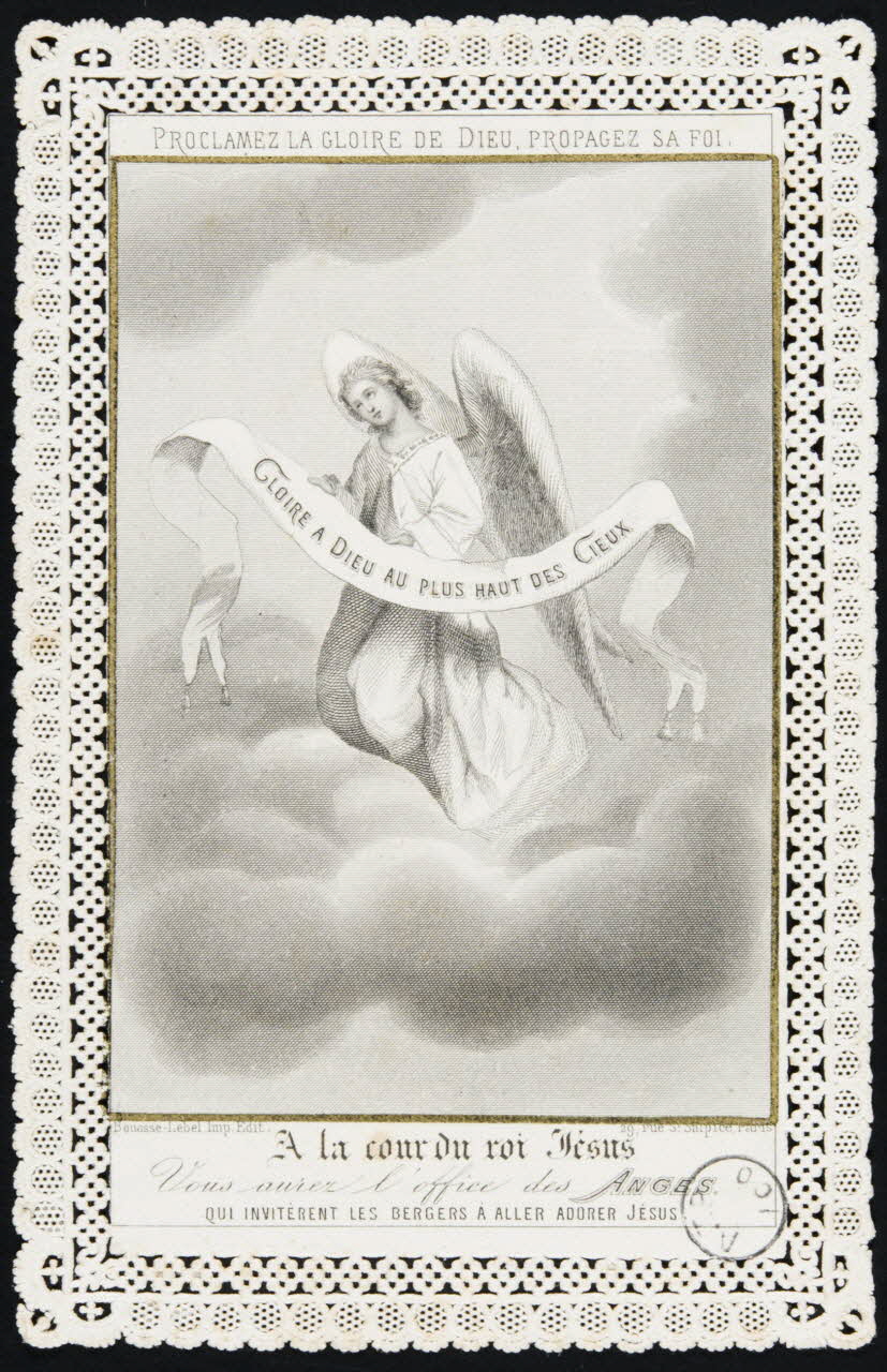 Bouasse-Lebel estampe A la cour du roi Jésus  Vous aurez l'office des ANGES. Paris 1868 1971.24.38 Photo
