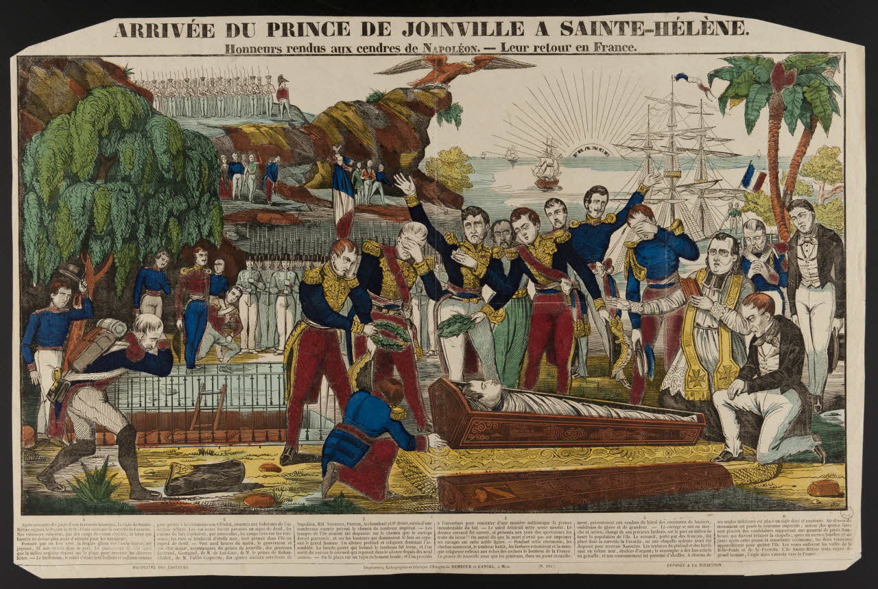 Dembour et Gangel estampe ARRIVEE DU PRINCE DE JOINVILLE A SAINTE-HELENE.  Honneurs rendus aux cendres de Napoléon. - Leur retour en France. Metz 1840-1852 1971.28.11 Photo