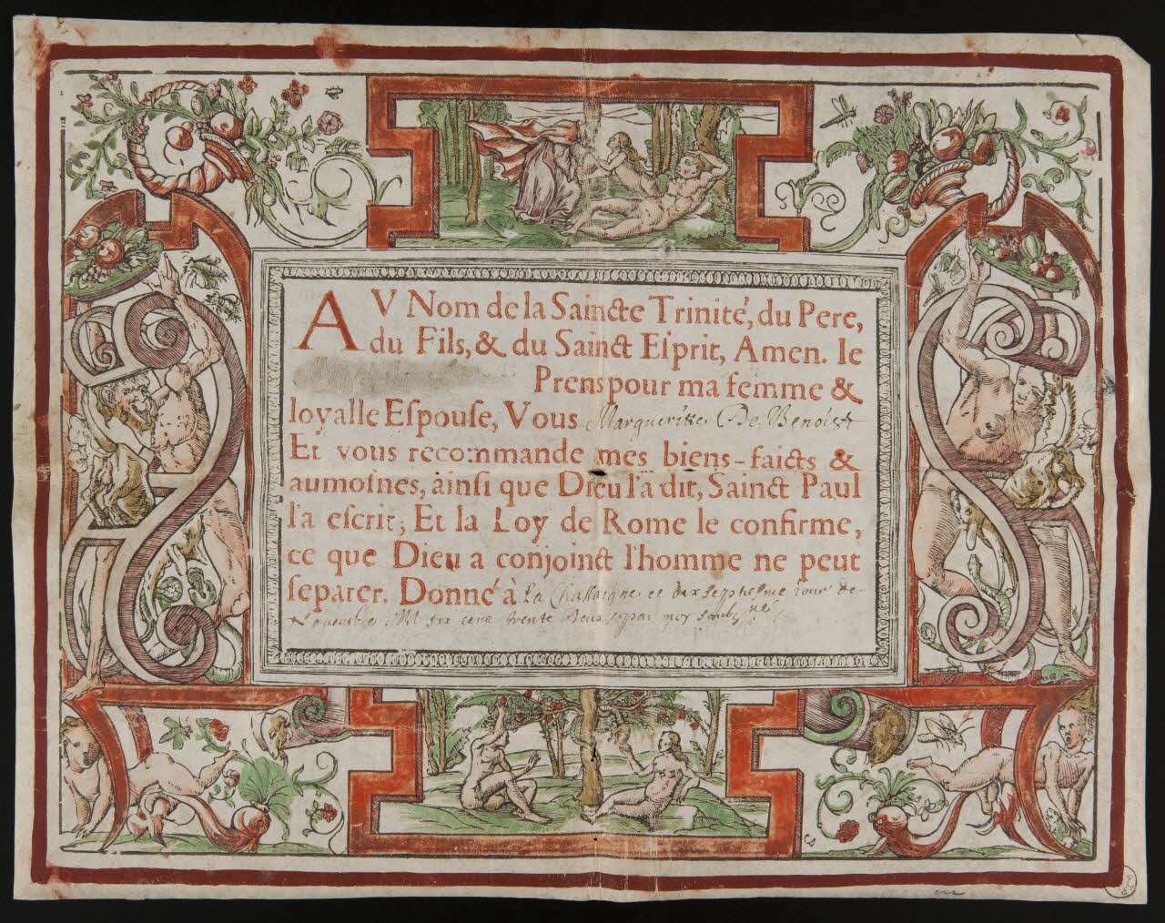 dessin Contrat de mariage 1632 1971.29.19 Photo