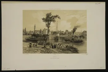estampe NANTES ET LA LOIRE-INFERIEURE  NORT.  (VUE DU PORT SUR L'ERDRE.) 1971.29.6  Photo Mucem