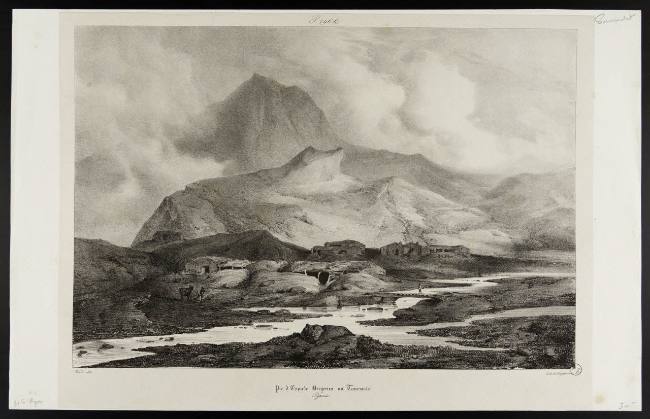 estampe Pic d'Espade. Bergeries au Tourmalet.  Pyrenées. 1971.29.8 Photo