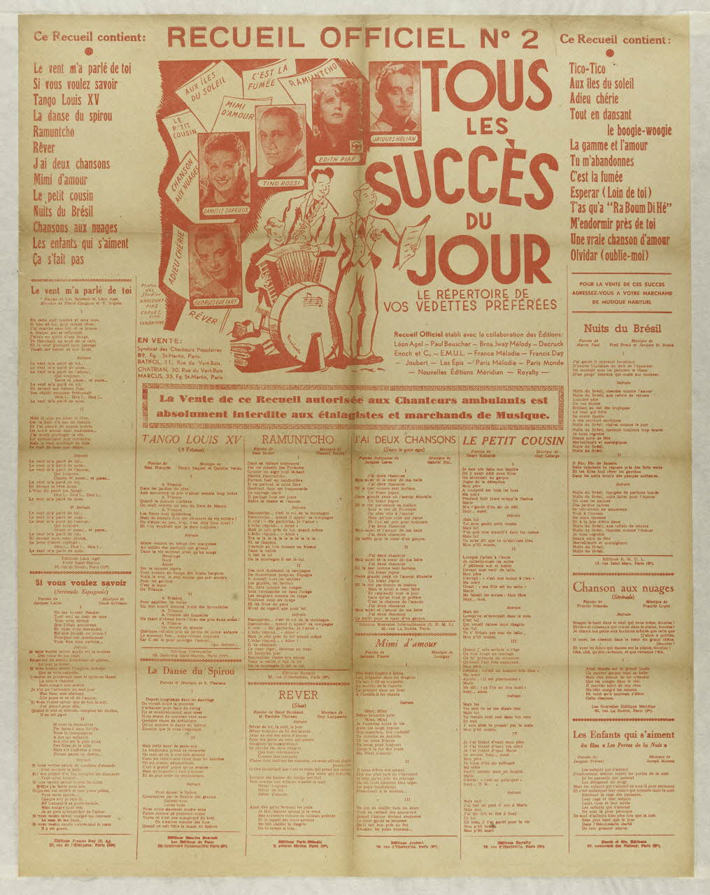 estampe TOUS  LES  SUCCES  DU  JOUR 1971.33.15 Photo