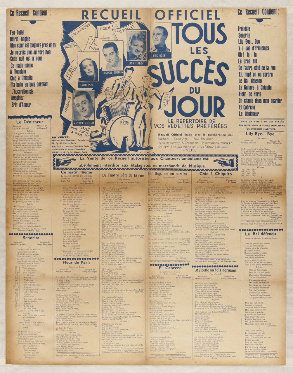 estampe RECUEIL OFFICIEL  TOUS  LES  SUCCES  DU  JOUR 1971.33.16 Photo