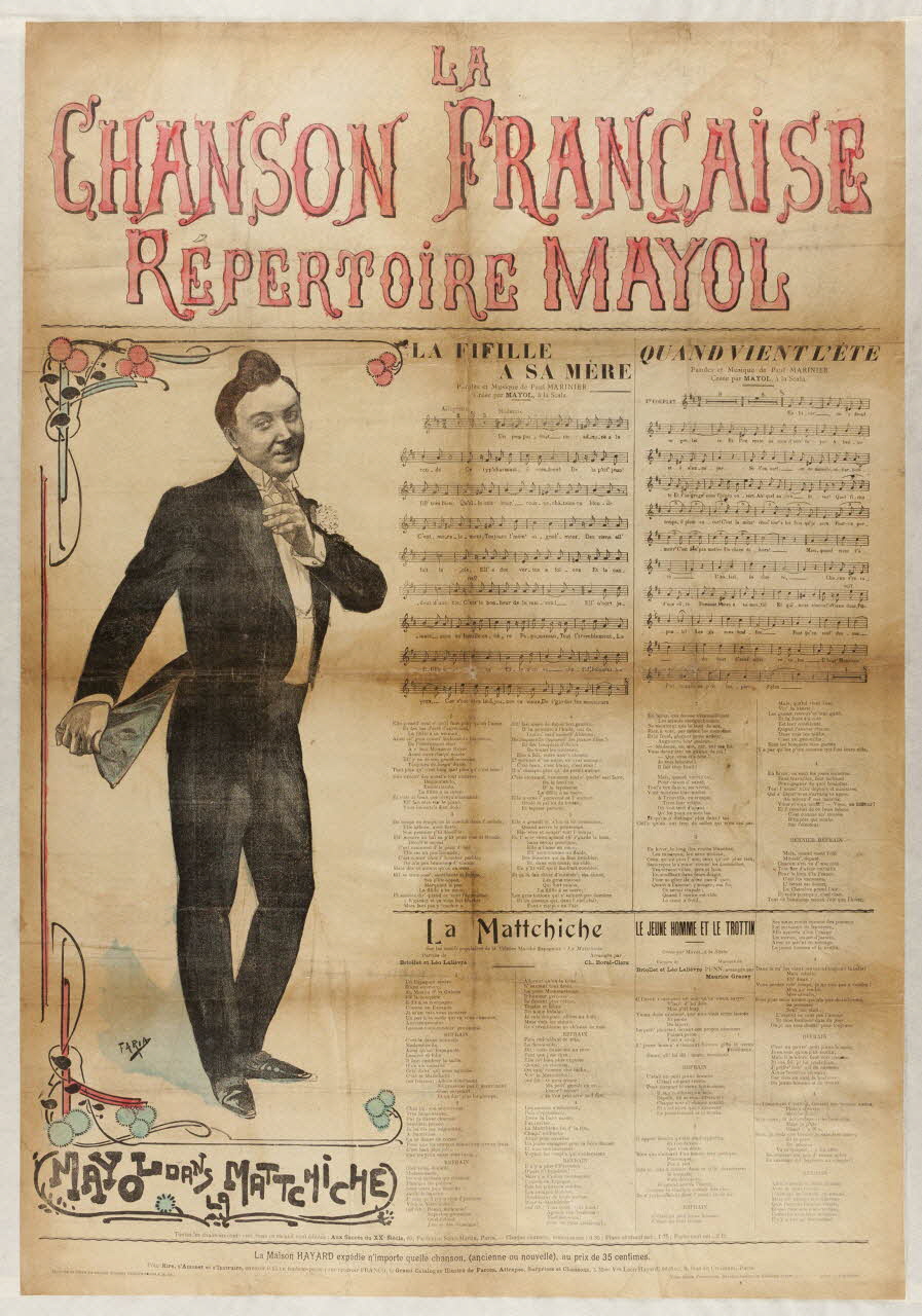 estampe LA  CHANSON FRANCAISE  REPERTOIRE MAYOL 1971.33.5 Photo