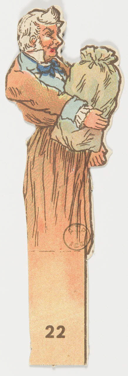 Décor de théâtre Personnage : homme portant un sac 1971.41.91.33 Photo