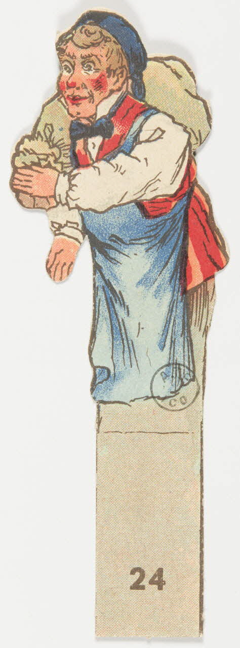 Décor de théâtre Personnage : homme portant un sac 1971.41.91.35 Photo