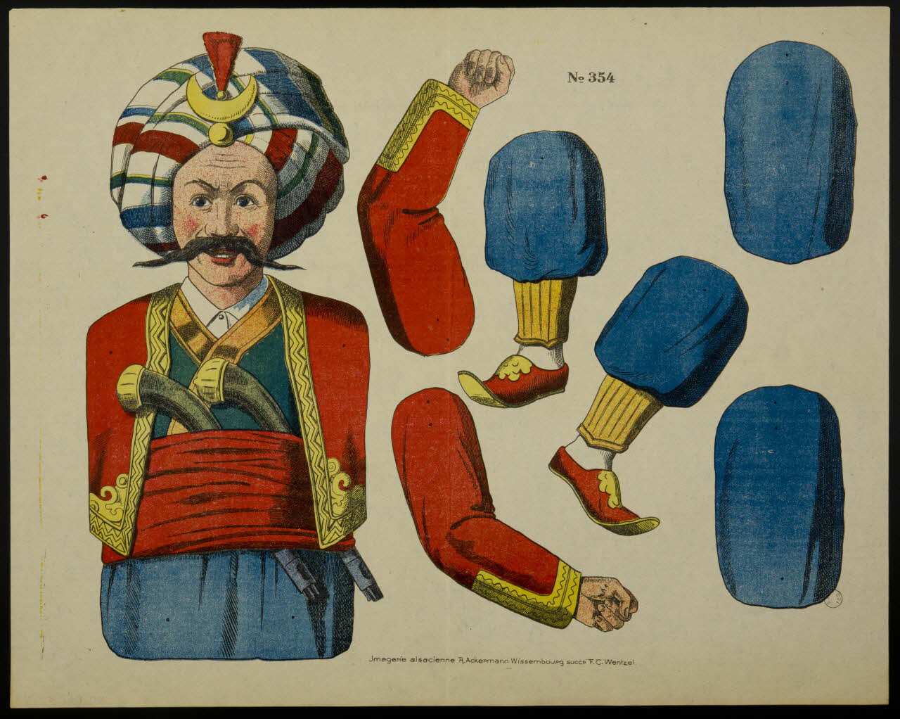 estampe Pantin à découper : soldat turc 1971.59.18 Photo