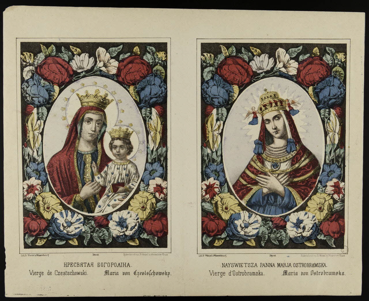 estampe Vierge de Czestschowski.  Vierge d'Ostrobramska. 1971.59.9 Photo