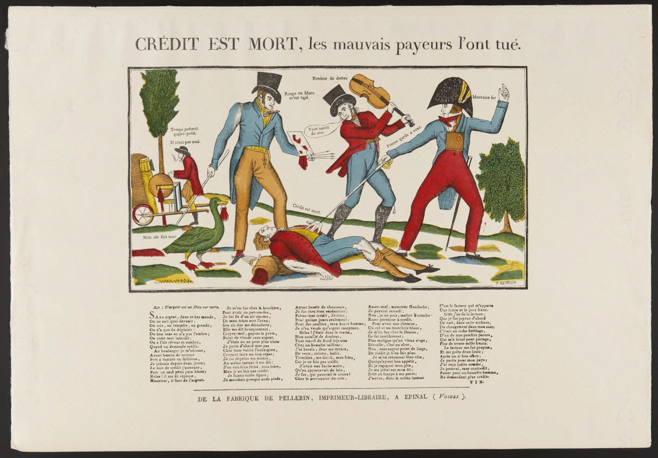 estampe CREDIT EST MORT, Les mauvais payeurs l'ont tué. 1971.62.10.1 Photo