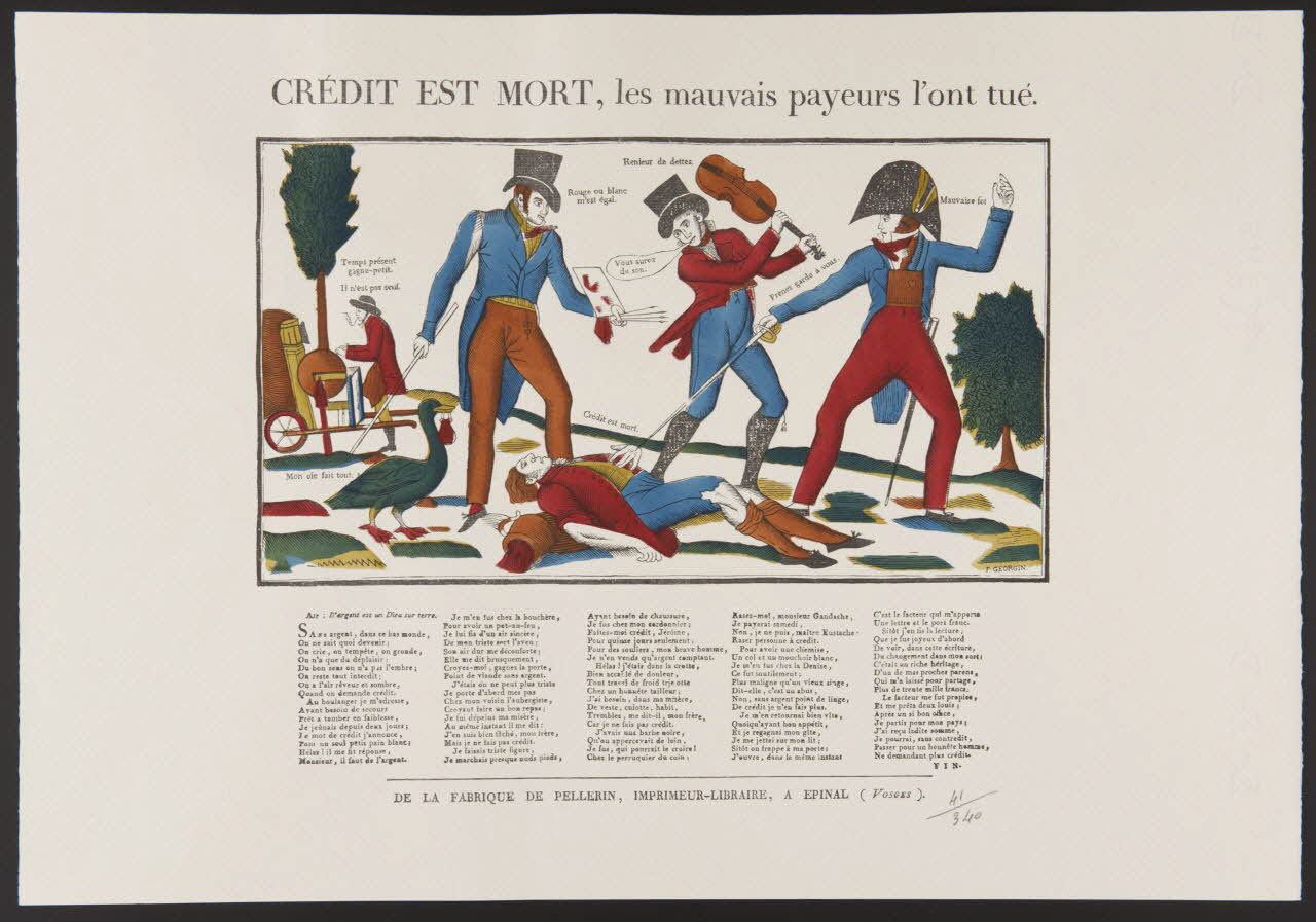 estampe CREDIT EST MORT, Les mauvais payeurs l'ont tué. 1971.62.10.3 Photo