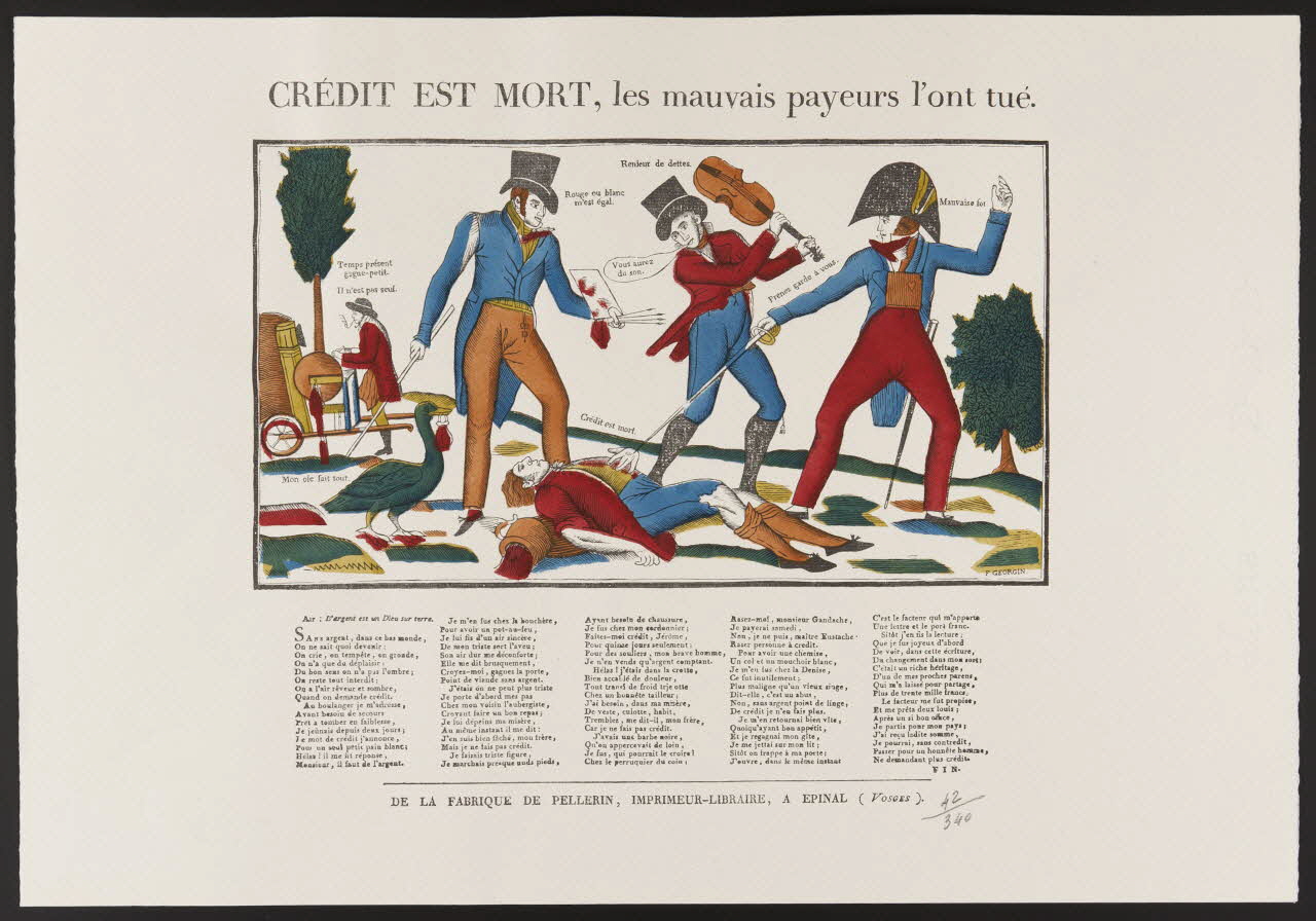 estampe CREDIT EST MORT, Les mauvais payeurs l'ont tué. 1971.62.10.4 Photo