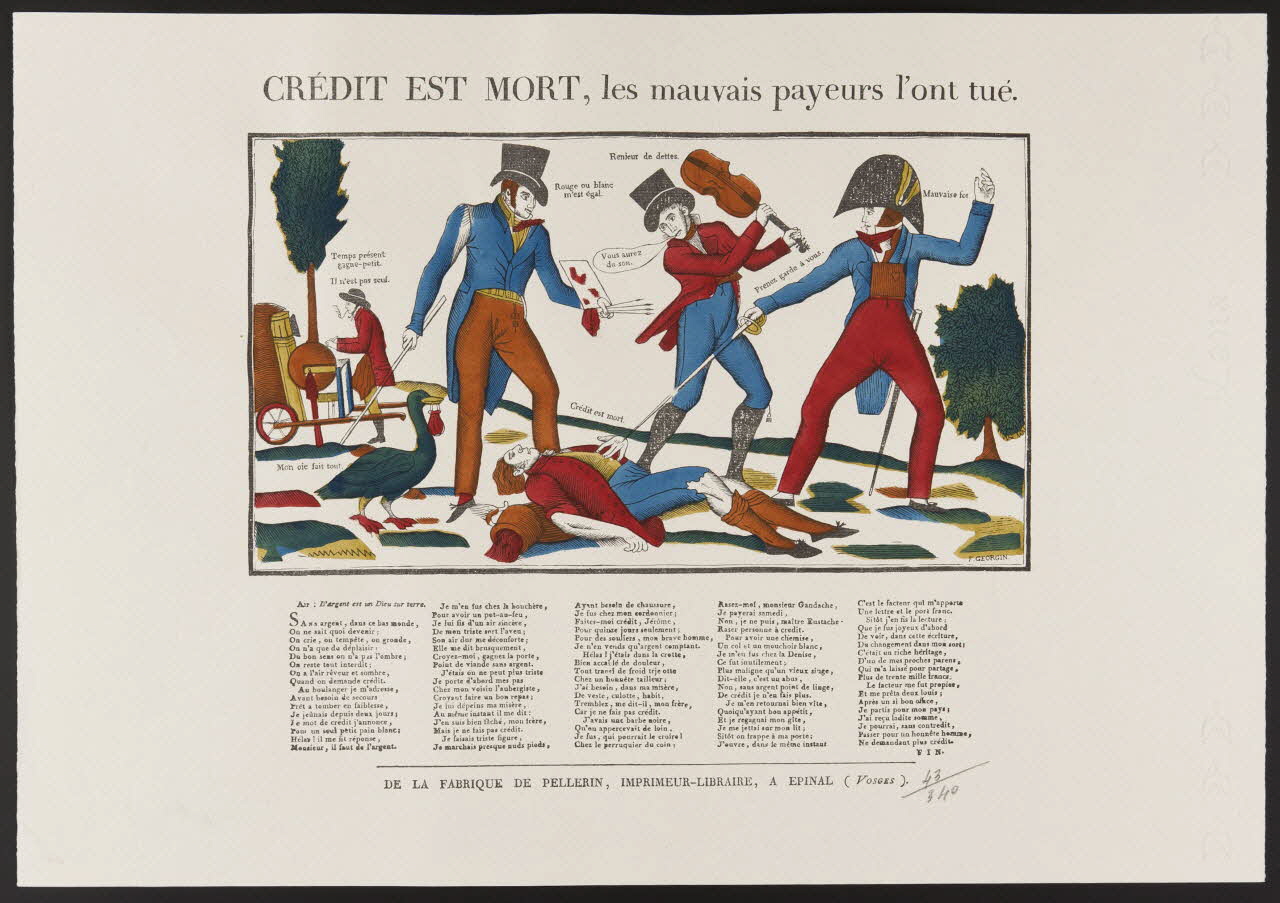 estampe CREDIT EST MORT, Les mauvais payeurs l'ont tué. 1971.62.10.5 Photo