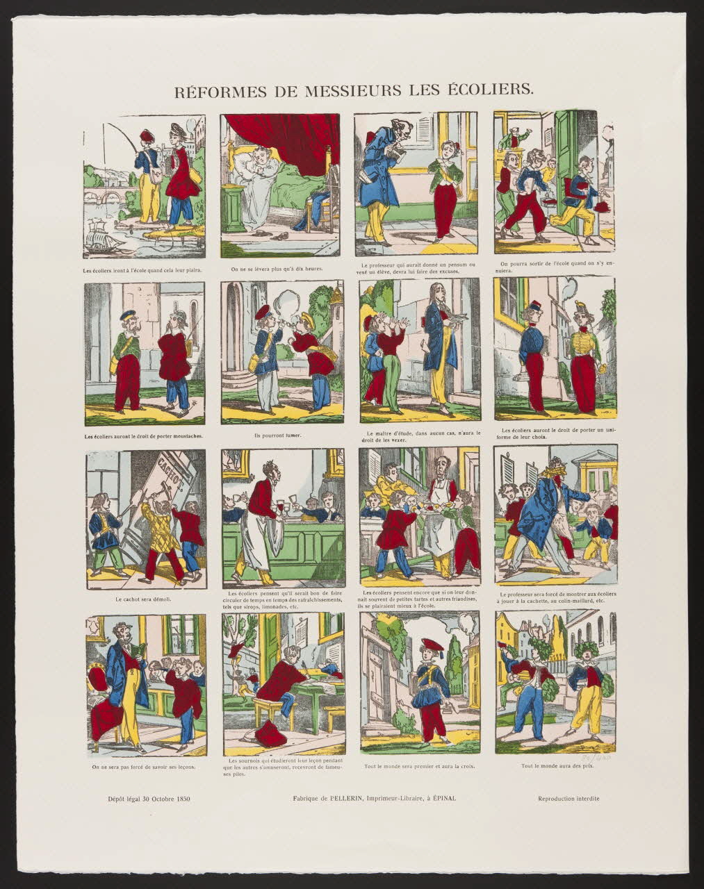 estampe REFORMES DE MESSIEURS LES ECOLIERS. 1971.62.15.2 Photo