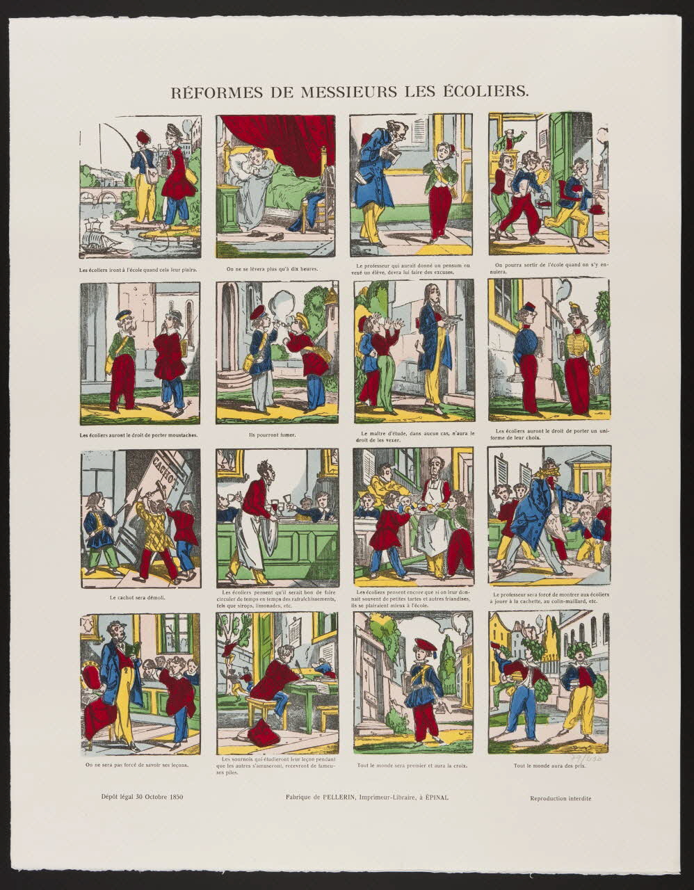 estampe REFORMES DE MESSIEURS LES ECOLIERS. 1971.62.15.4 Photo