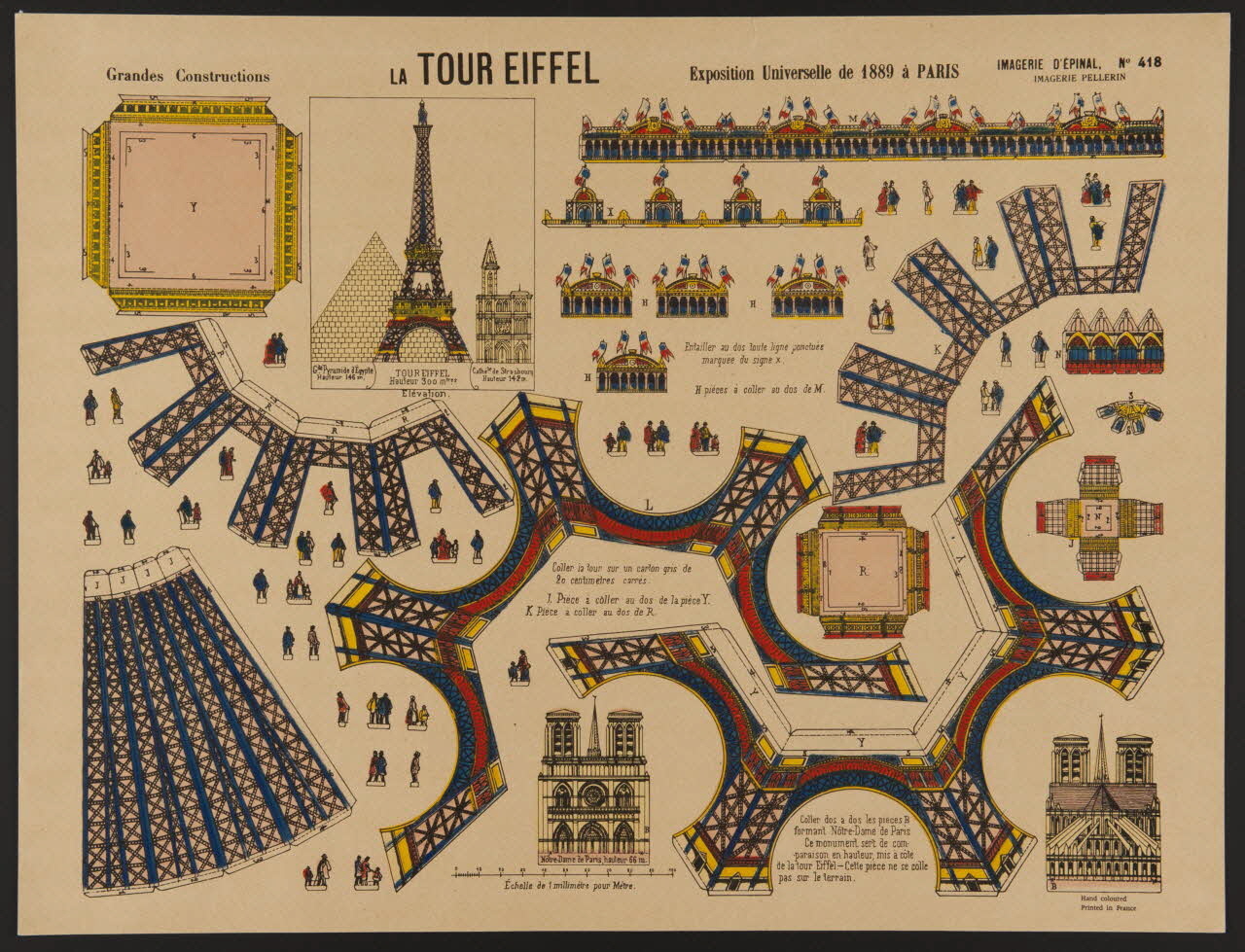 estampe Grandes Constructions LA TOUR EIFFEL Exposition Universelle de 1889 à PARIS 1971.62.34.1 Photo