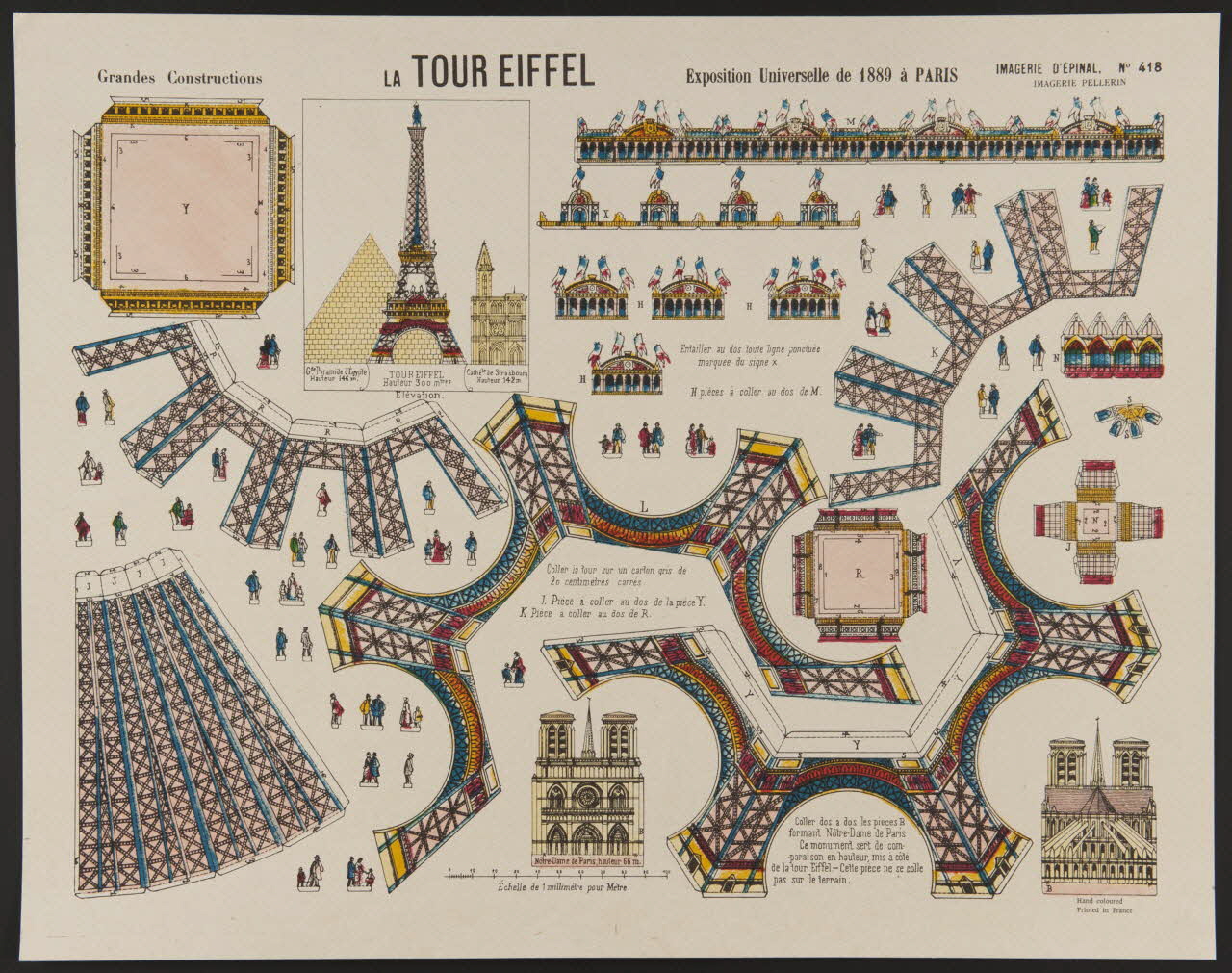 estampe Grandes Constructions LA TOUR EIFFEL Exposition Universelle de 1889 à PARIS 1971.62.34.4 Photo