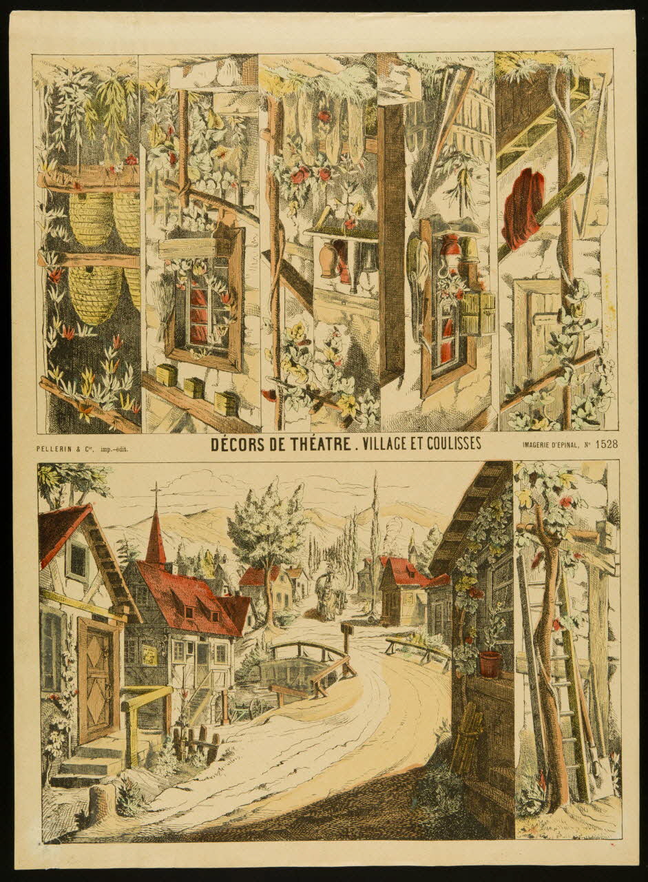estampe DECORS DE THEATRE. VILLAGE ET COULISSES 1971.62.40 Photo