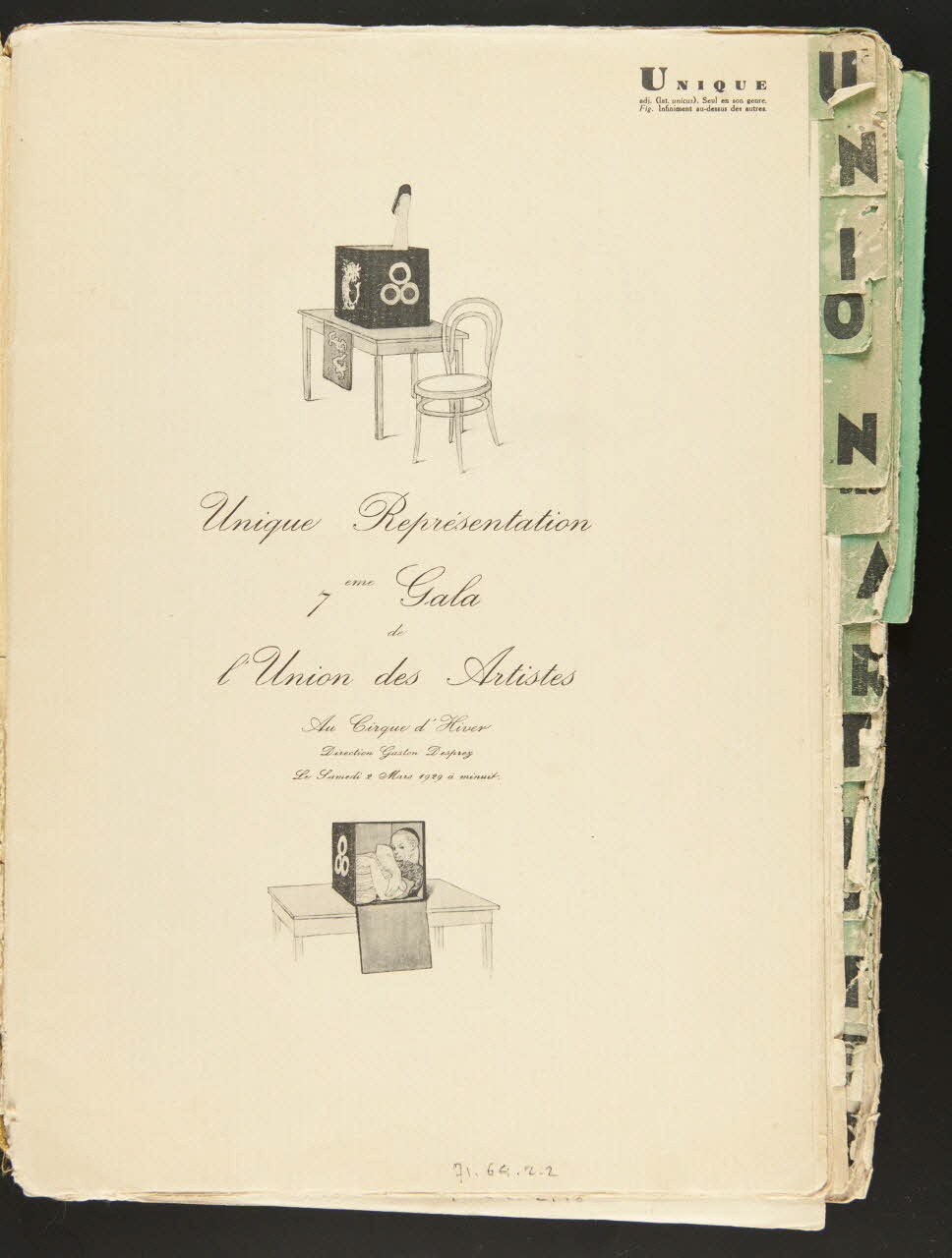 album Unique Représentation  7eme Gala  de  l'Union des Artistes 1971.64.2.2 Photo