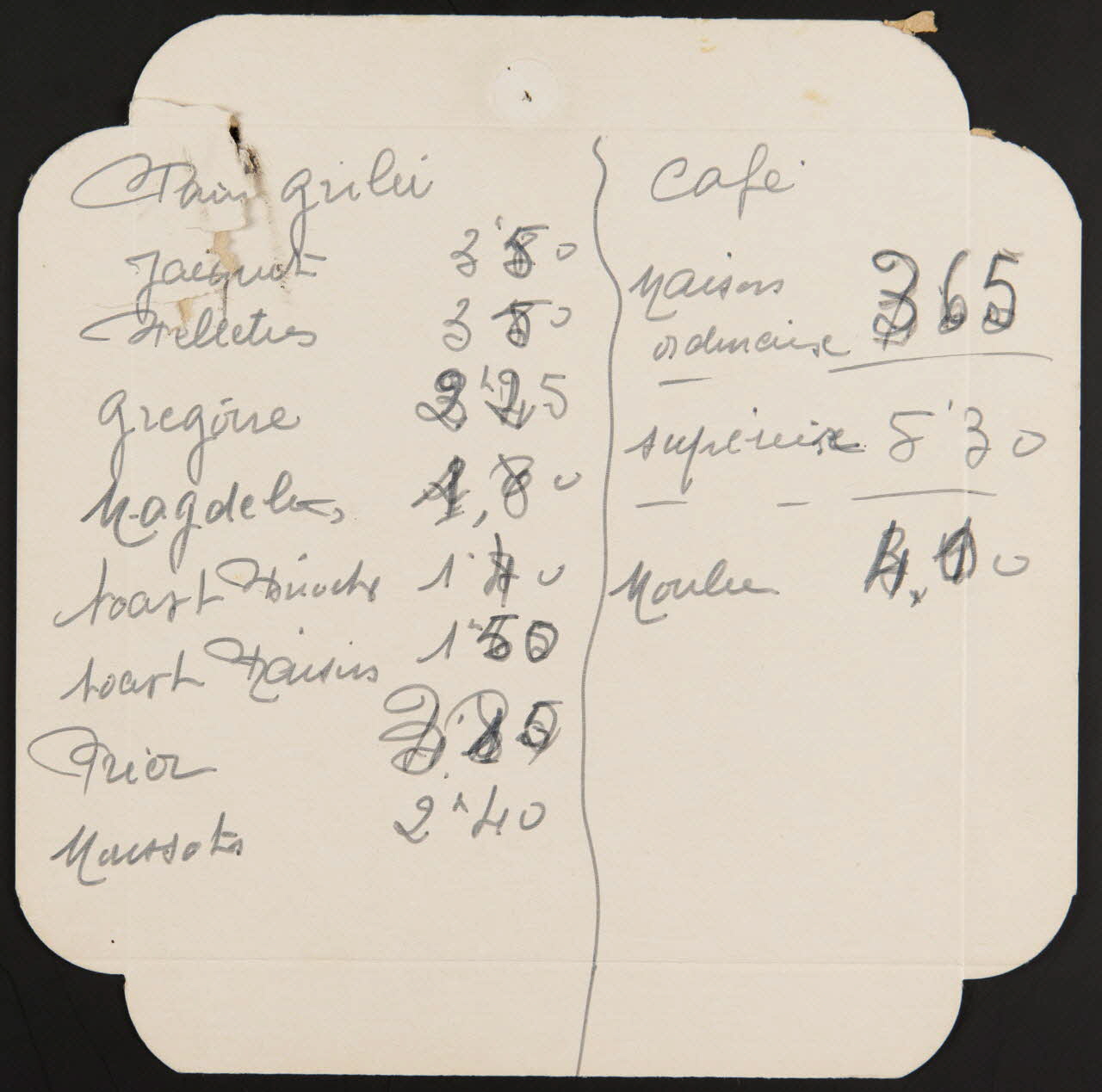 estampe Carte du café 1971.79.351 Photo