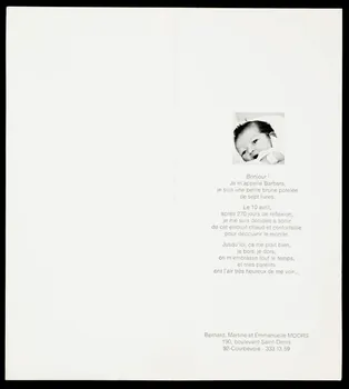 estampe Faire-part de naissance 1971.88.5  Photo