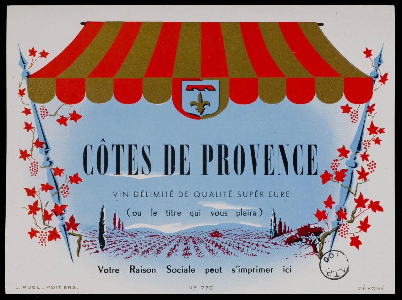 estampe CÔTES DE PROVENCE 1971.9.101 Photo