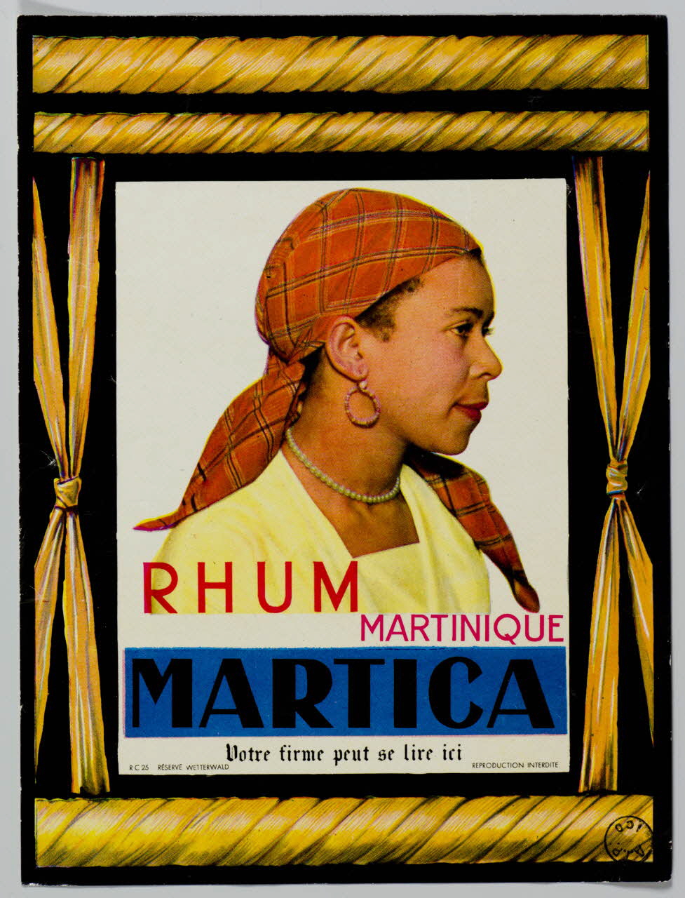 estampe RHUM  MARTINIQUE  MARTICA 1971.9.126 Photo