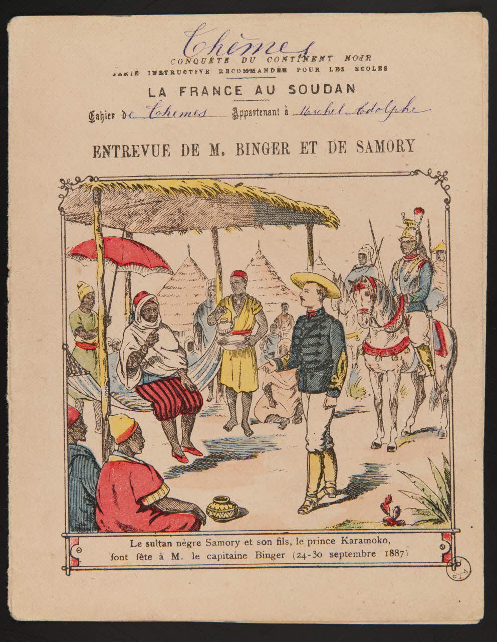estampe LA FRANCE AU SOUDAN  ENTREVUE DE M. BINGER ET DE SAMORY 1971.9.19 Photo