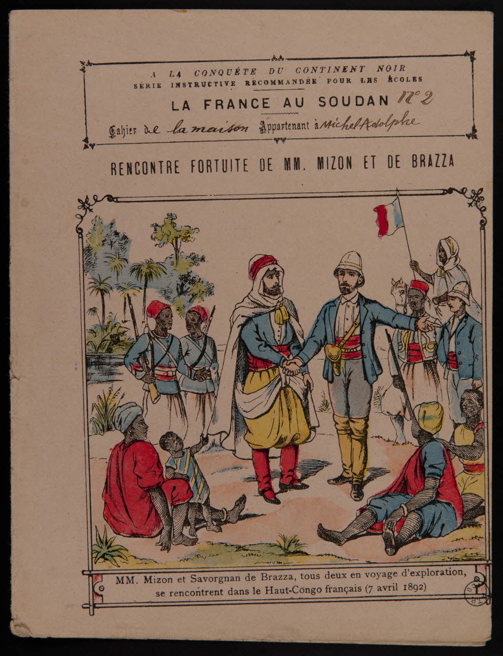 estampe RENCONTRE FORTUITE DE MM. MIZON ET DE BRAZZA 1971.9.21 Photo