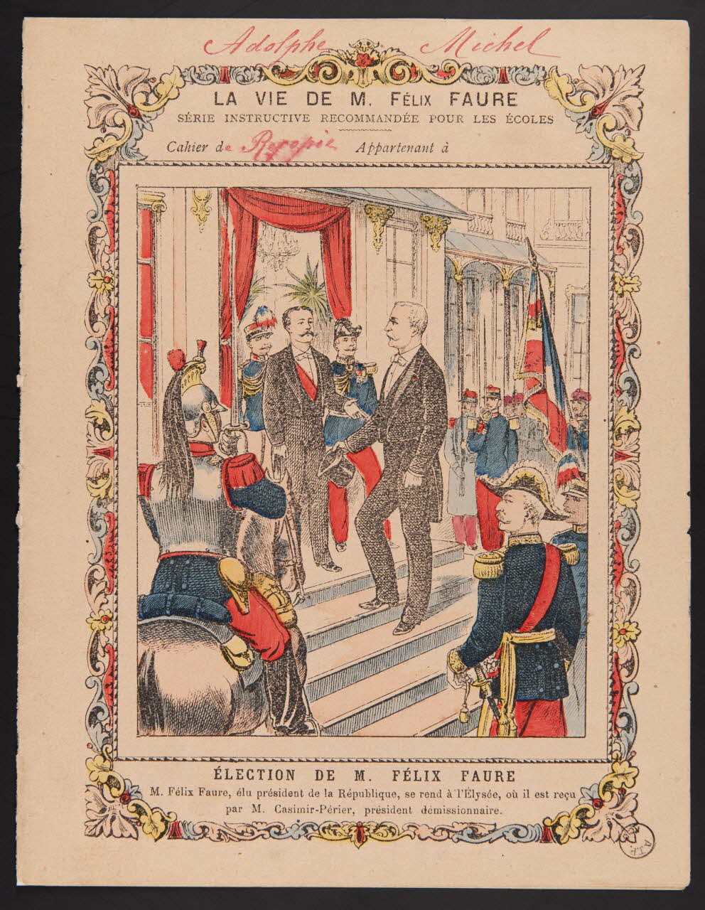 estampe LA VIE DE M. FELIX FAURE  ELECTION DE M. FELIX FAURE 1971.9.37 Photo