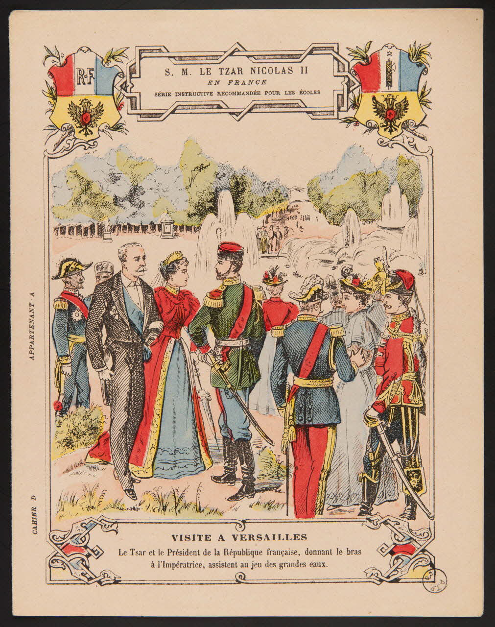 estampe S. M. LE TZAR NICOLAS II  EN FRANCE  VISITE A VERSAILLES 1971.9.46 Photo