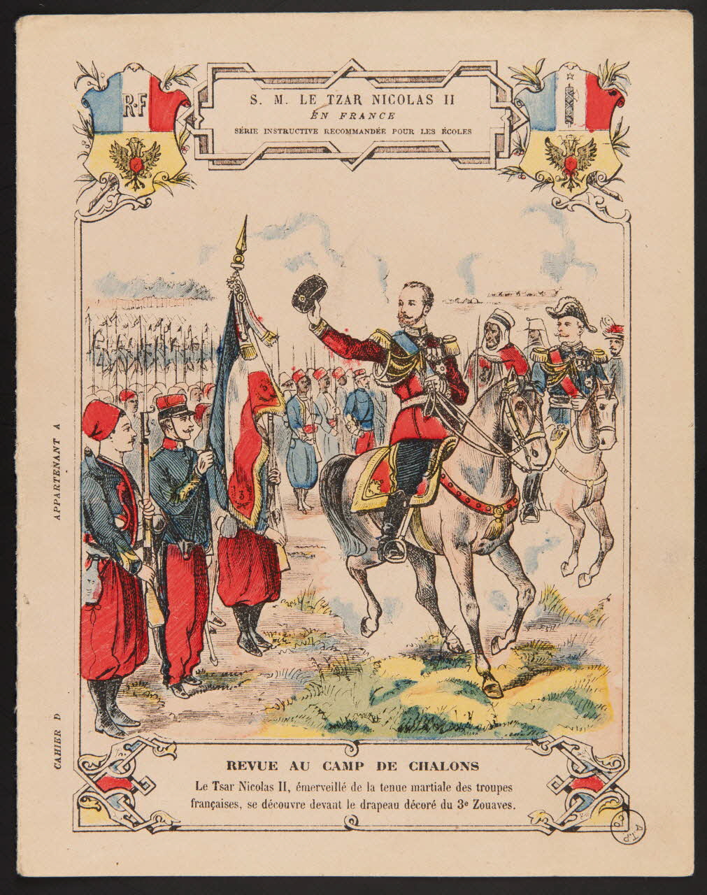 estampe S. M. LE TZAR NICOLAS II  EN FRANCE  REVUE AU CAMP DE CHALONS 1971.9.47 Photo