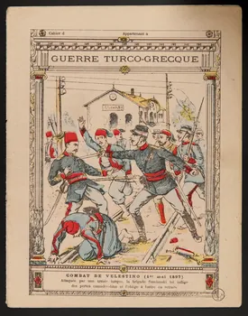 estampe GUERRE TURCO-GRECQUE  COMBAT DE VELESTINO (1er mai 1897) 1971.9.57 Photo