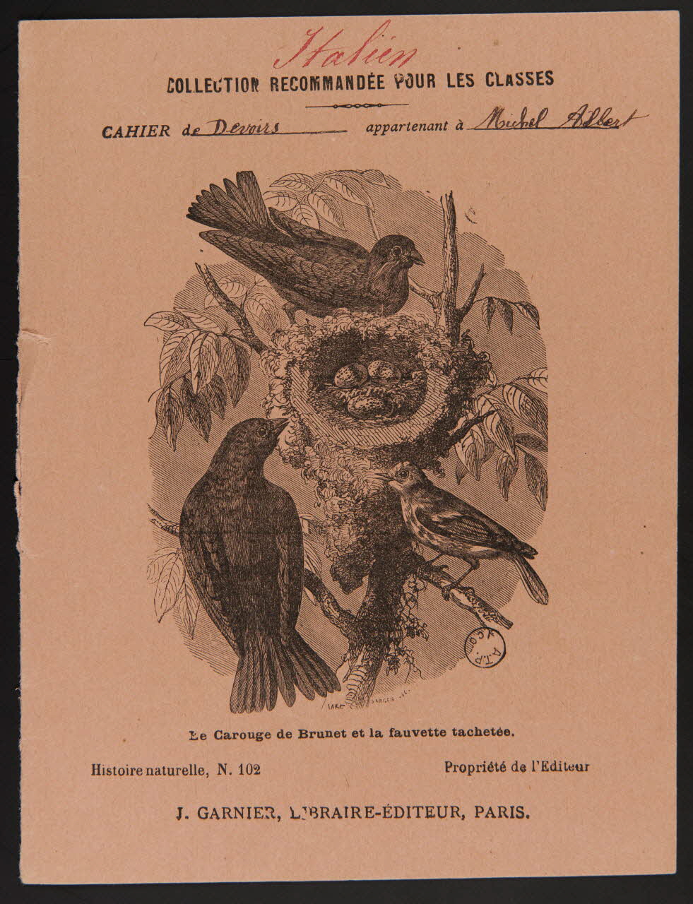 estampe Le Carouge de Brunet et la fauvette tachetée. 1971.9.81 Photo