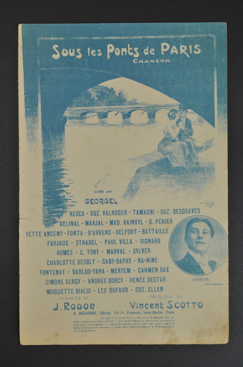Vincent Scotto ; Jean Rodor ; Georgel ; H. Delormel chanson petit format Île-de-France, France 1913 1966.201.11 Photo Mucem