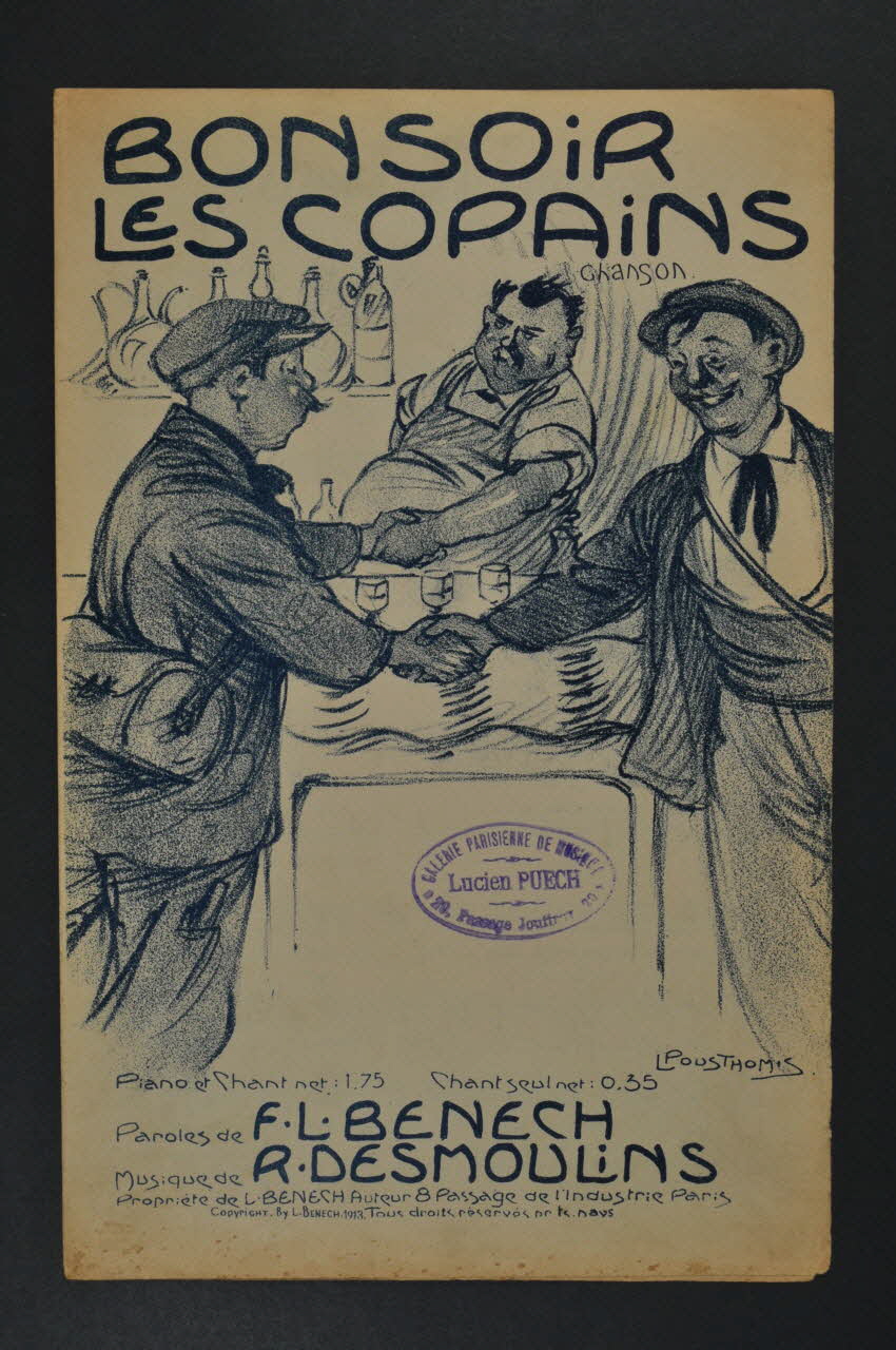 Romain Desmoulins ; Ferdinand Louis Bénech chanson petit format Île-de-France, France 1913 1966.201.16 Photo Mucem