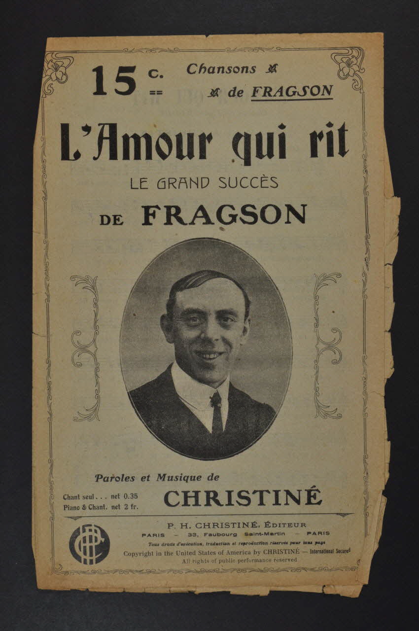 Henri Christiné ; Harry Fragson chanson petit format Île-de-France, France 1909 1966.201.38 Photo Mucem