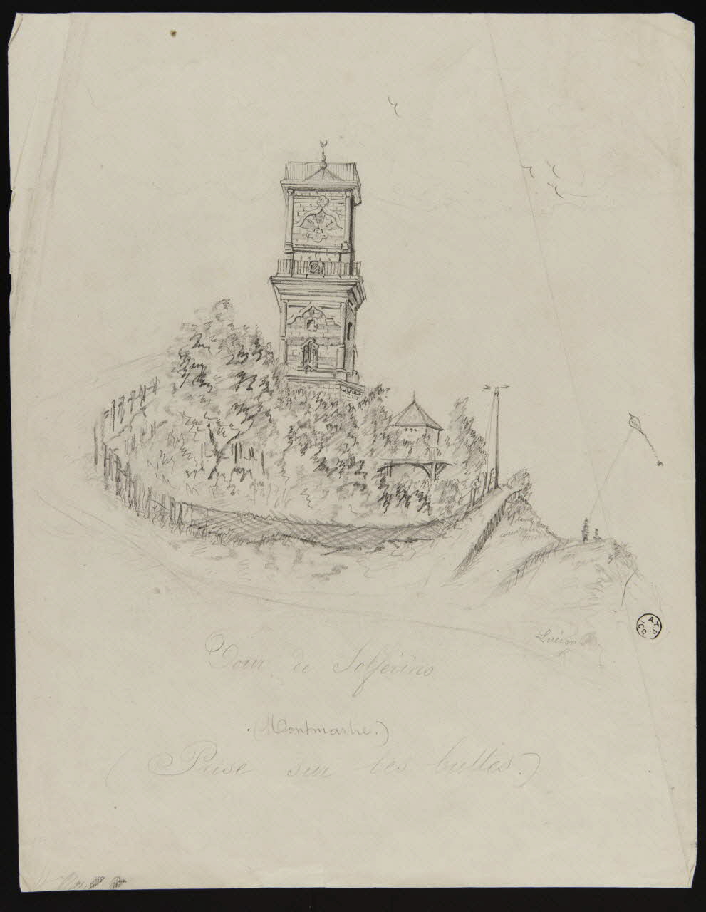 Lucien R. dessin Tour de Solférino  (Montmartre)  (Prise sur les buttes.) 1895-1905 1970.10.1 Photo