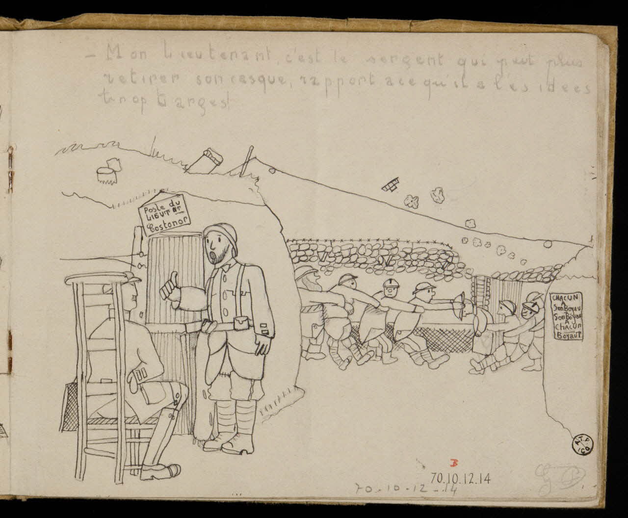 album - Mon Lieutenant, c'est le sergent qui peut plus plus  retirer son casque, rapport a ce qu'il a les idées  trop larges! 1970.10.12.14 Photo