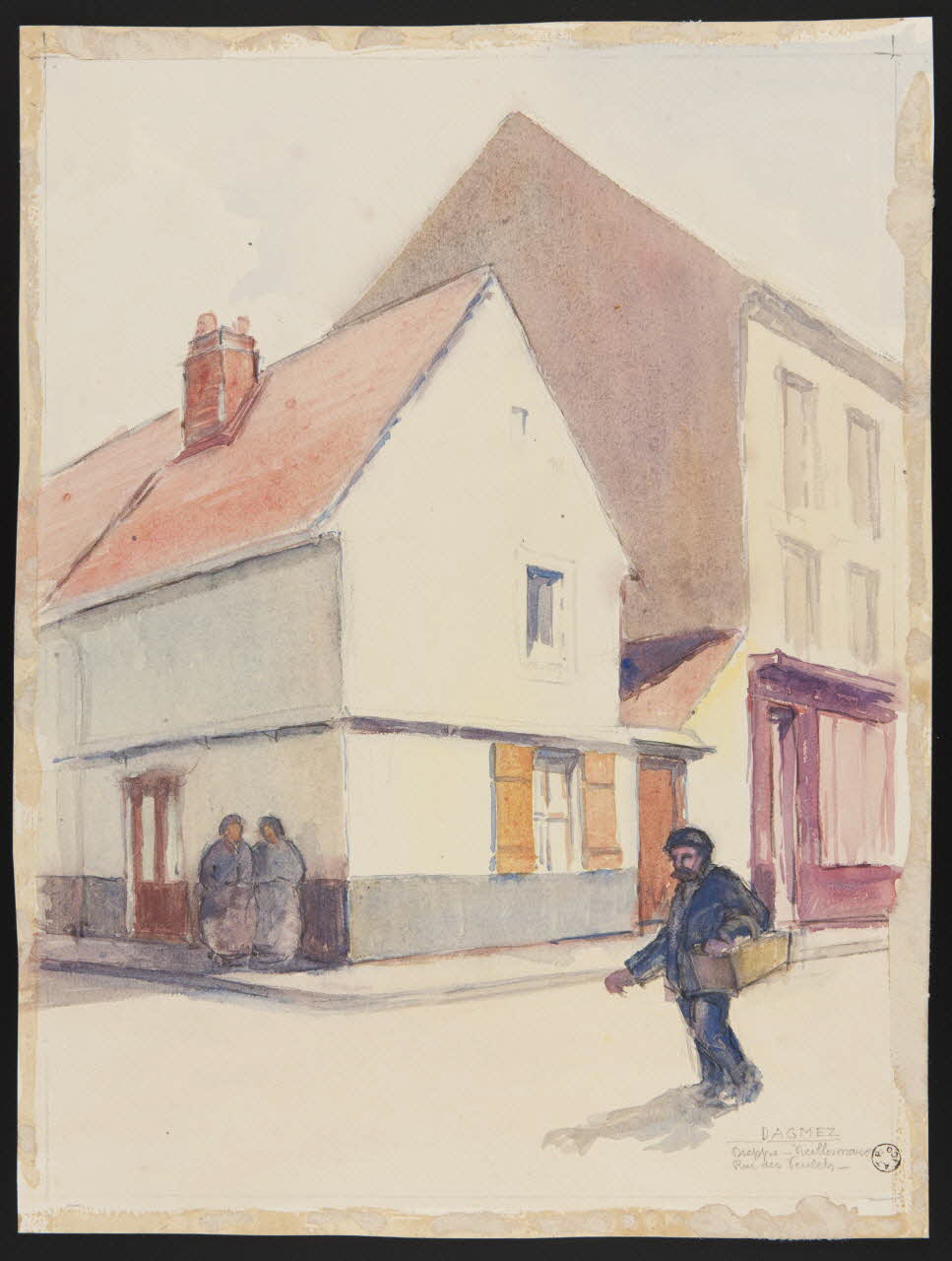 Dagmez A. dessin Vue d'une rue à Dieppe 1925-1935 1970.10.5 Photo