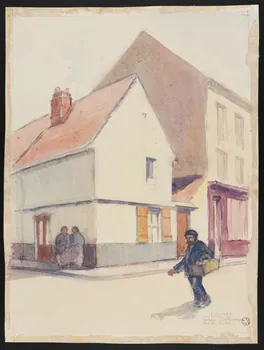 Dagmez A. dessin Vue d'une rue à Dieppe 1925-1935 1970.10.5  Photo