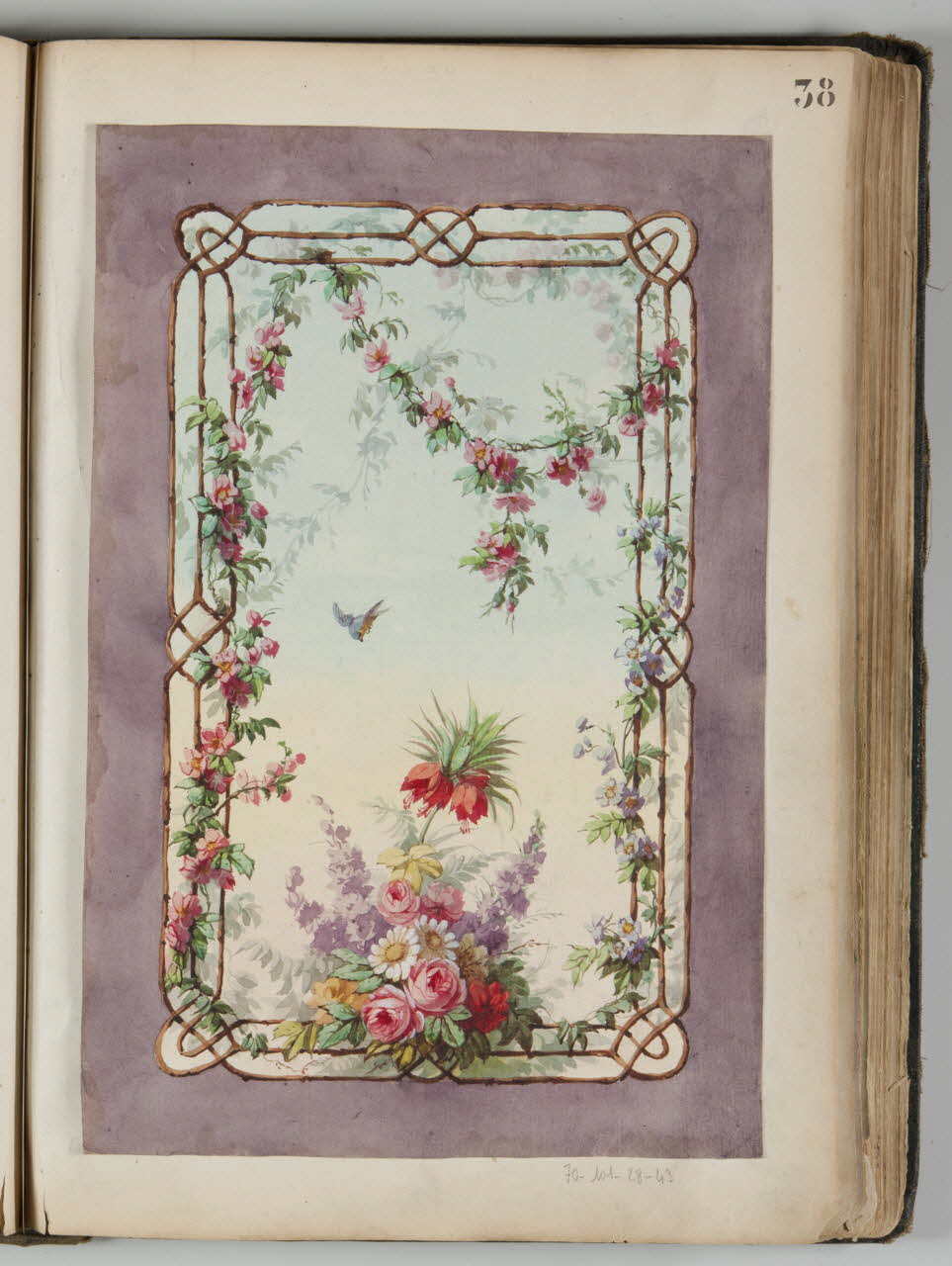 Louis Thivet album Projet de store de boutique : guirlandes de fleurs 1886-1914 1970.101.28.43 Photo