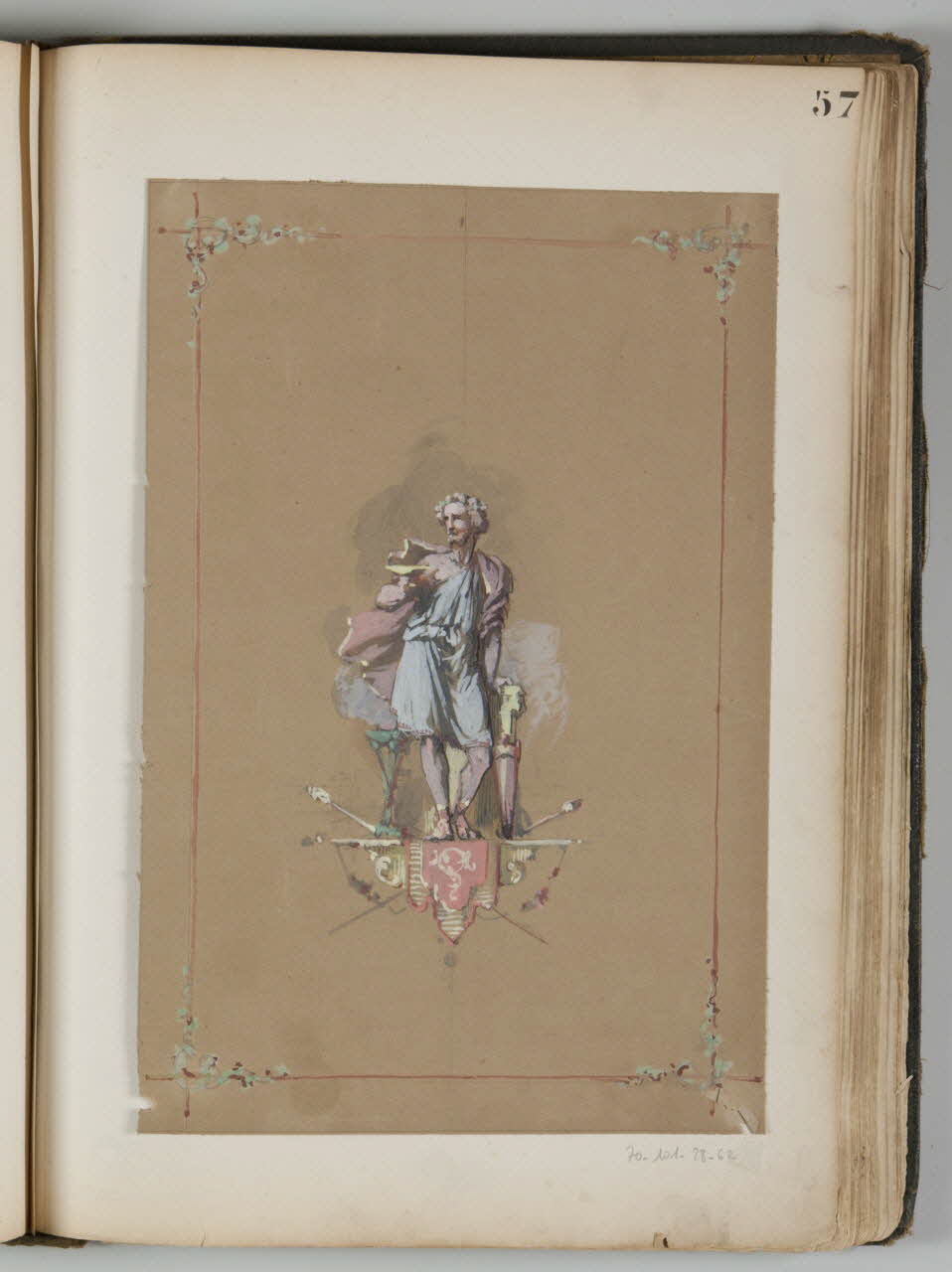 Louis Thivet album Projet de store de boutique : figure à l'antique 1886-1914 1970.101.28.62 Photo