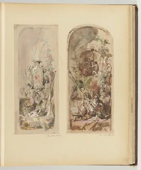 Louis Thivet album Projet de panneau décoratif : pipes, pipes à eau et jeu de cartes 1886-1914 1970.101.29.26 Photo