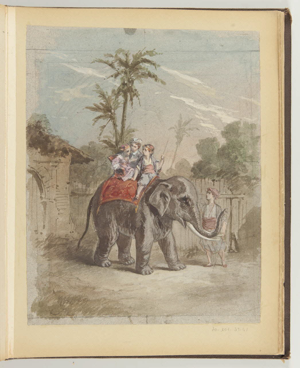 Louis Thivet album Scène de fantaisie : enfants à dos d'éléphant 1886-1914 1970.101.29.41 Photo