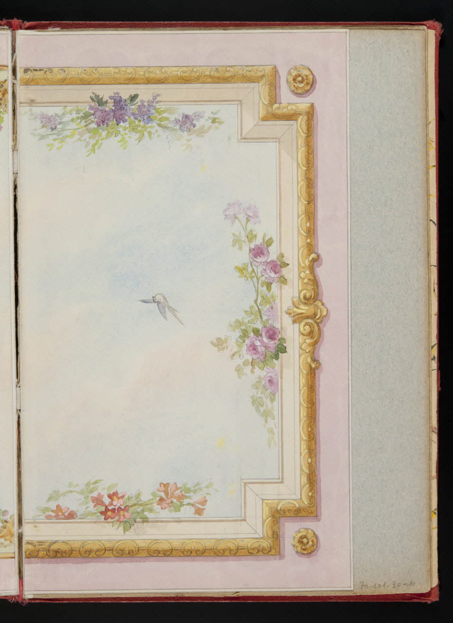 album Projet d'un décor de plafond : ciel avec fleurs et oiseaux 1970.101.30.10 Photo