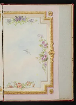 album Projet d'un décor de plafond : ciel avec fleurs et oiseaux 1970.101.30.10  Photo