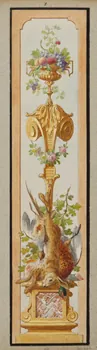 album Projet d'un panneau de charcuterie : vase, fruits et trophée de gibiers 1970.101.30.14 Photo