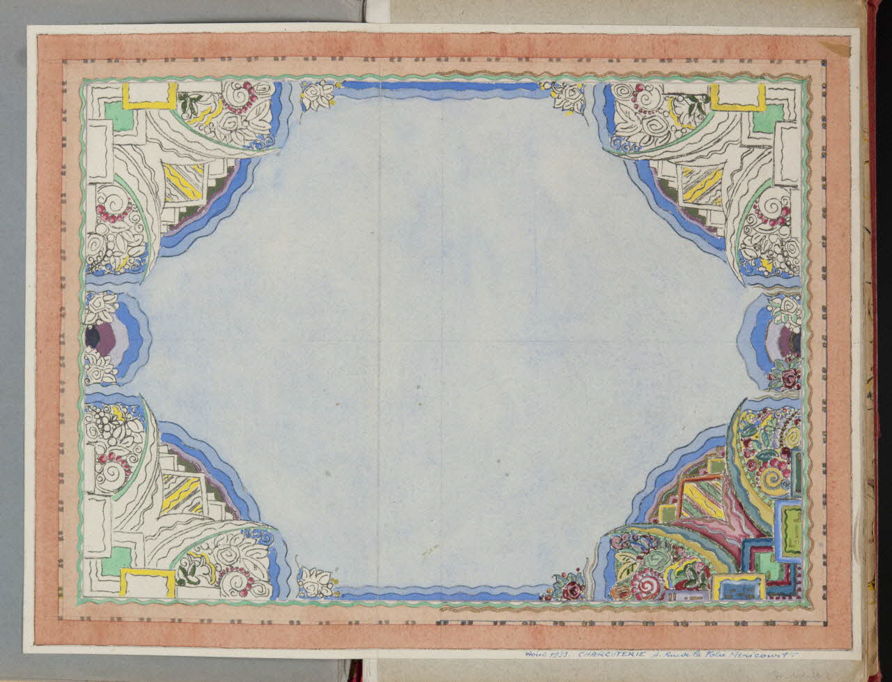 F. Tarrisse album Projet d'un décor de plafond d'une charcuterie 1933 1970.101.30.2 Photo