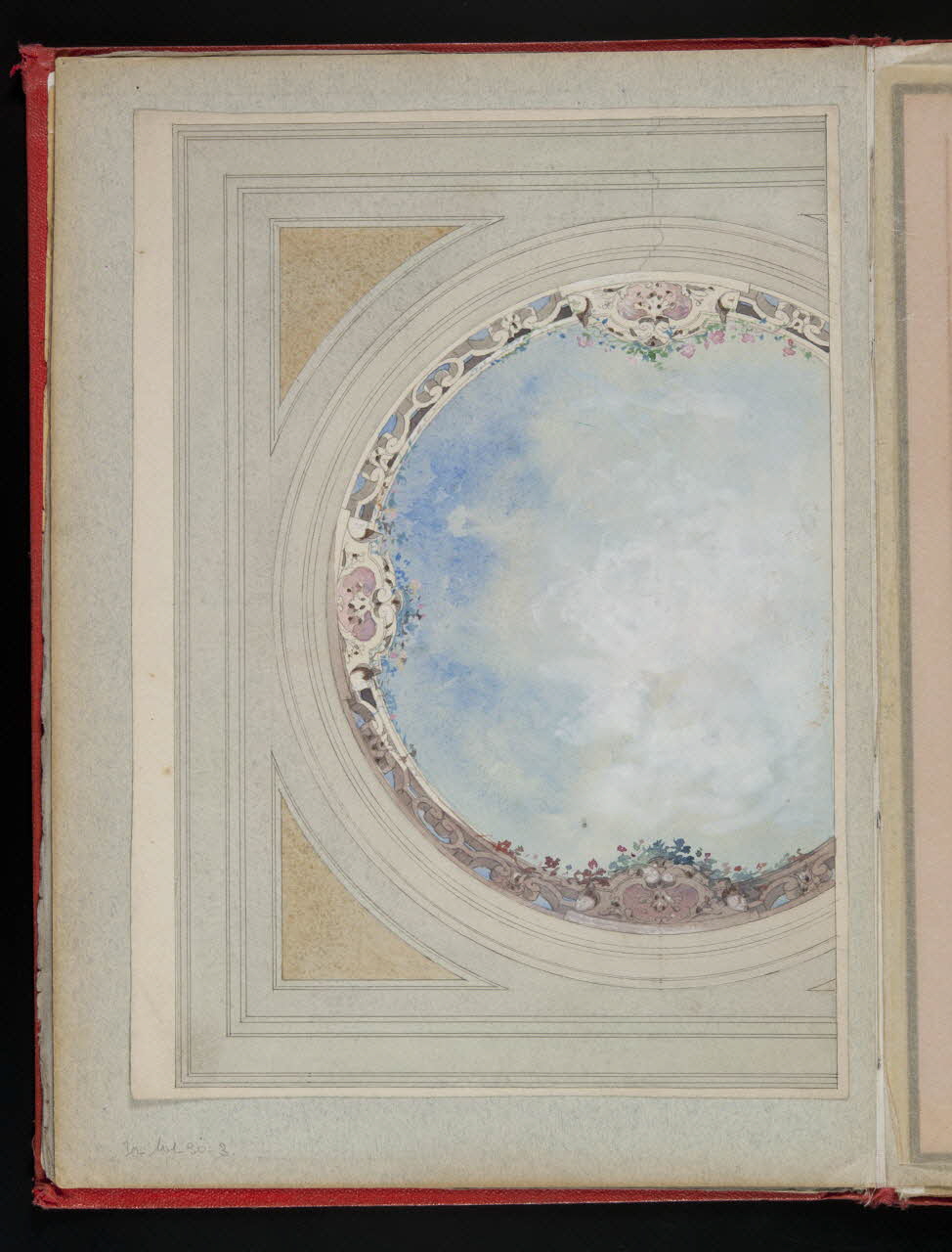 album Projet d'un décor partiel de plafond : ciel et balustrade 1970.101.30.3 Photo
